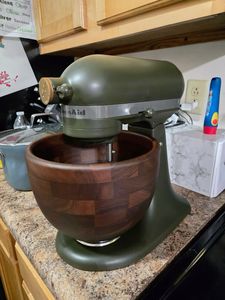 Bol mélangeur de rechange en bois naturel pour batteur sur socle KitchenAid, fait main, design moderne, écologique, pour pâtisserie et gâteaux - Product Image 1