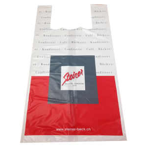 Bolsa de plástico para camisetas, bolsa reciclable personalizada con logotipo, con asas, hecha en bolsas de comestibles de plástico de Vietnam - Product Image 4