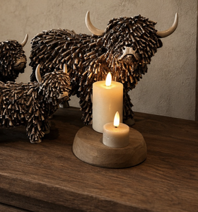 Candelabro Doble de Madera Rústico, Decorativo, Estilo Rústico, Centro de Mesa, Decoración para el Hogar - Product Image 1