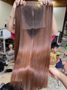 Trame vietnamienne os cheveux raides couleur brune longueur 20 "22" disponible prêt à expédier extensions de cheveux humains bruts Grade 12A - Product Image 2