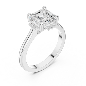 แหวนทองคำขาว 14K แบบ Eternity ประดับเพชรทรง Asscher และทรงกลม เพชรเลี้ยงในห้องปฏิบัติการ ได้รับการรับรองจาก GRA สำหรับผู้หญิง - Product Image 5