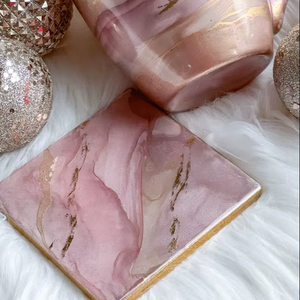 Juego de posavasos de resina epoxi premium para regalo de boda y decoración de recuerdo para eventos - Product Image 1