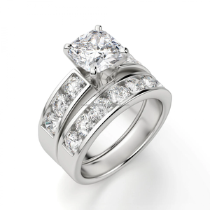 แหวนหมั้นเพชรแบบคลาสสิกสำหรับผู้หญิงแหวนหมั้นเพชรแบบคลาสสิกคลาสสิกตัดเบาะสีทองสีเหลืองล้วนมาใหม่ - Product Image 1