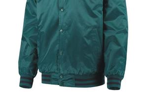 Chaqueta Varsity Verde para Hombre, Corte Regular, Cuello Camisero, Color Sólido, Poliéster, Ropa Casual de Otoño - Product Image 6