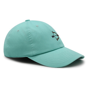 Casquette de baseball bleu clair à 6 panneaux avec logo arc et flèche brodé, unisexe, ajustable, en sergé de coton, décontractée pour adulte - Product Image 3