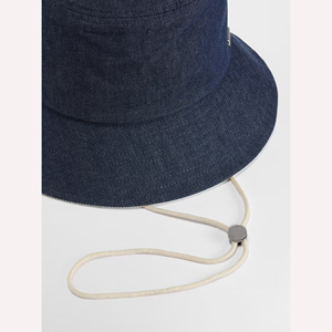 <b>Navy</b> Blue Wool Hand Embroidery Ribbon & Rope Bucket <b>Hat</b> Unisex Casual Spring Summer Wide Brim Adult 56-58CM Breathable Style - Product Image 5