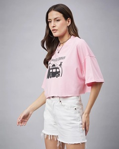 เสื้อยืดโอเวอร์ไซส์ลายกราฟิกสำหรับผู้หญิง ทรงหลวม ไหล่ตก แขนสั้น คอกลม ผ้าฝ้าย สไตล์ลำลอง สตรีทแวร์ เสื้อโอเวอร์ไซส์ผู้หญิง - Product Image 4