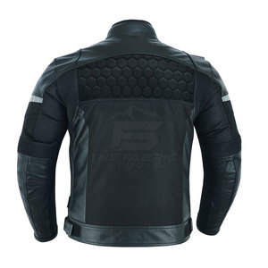Blouson de moto moderne coupe ajustée grande taille coupe-vent en cuir véritable souple avec fermeture éclair confortable pour les voyages décontractés - Product Image 2
