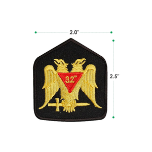 32nd Degree Masonic Regalia Eagle Patch Machine Embroidered Iron on Emblem 3x2.5 Inches Badge for Masonic Hats Aprons Bags - Product Image 5