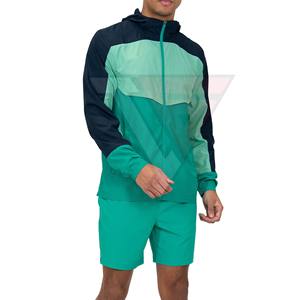 Conjunto de Chaqueta Cortavientos y Pantalones Cortos de Verano para Hombre, Diseño Personalizado con Logotipo, Corte Regular, Nailon y Poliéster, Estampado Sólido, para Otoño - Product Image 5