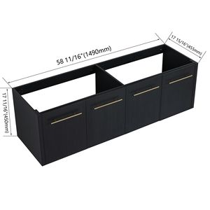 Mobile bagno sospeso da 60 pollici con mobiletto senza lavabo - BVB09160BCT - Product Image 3