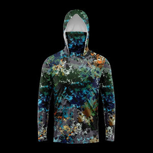 Hoodie de pêche entièrement personnalisable, impression par sublimation, protection intégrale du visage, UPF50+, polyester, vêtements d'extérieur, pêche, à capuche - Product Image 2