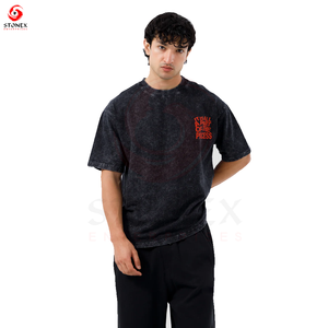 Men's Vintage Washed Oversized <b>Boxy</b> <b>T</b>-<b>Shirt</b> Heavy Cotton Relaxed Fit Street Style Crew Neck Casual Fashion Tee for Summer Outfit - Product Image 1