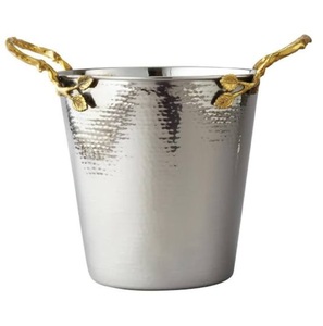 Cubo de hielo de aluminio con diseño martillado y exterior texturizado para almacenamiento de vino, fiestas y bodas, venta al por mayor - Product Image 3