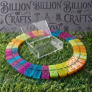Double Six <b>Domino</b> <b>Set</b> 28PCS Premium Resin <b>Domino</b> Tiles with Acrylic Storage Box Classic Tabletop Family Game - Product Image 2
