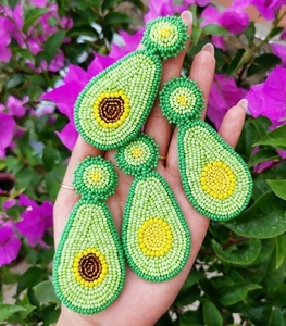 Pendientes de sandía hechos a mano al por mayor, bonitos pendientes colgantes con forma de fruta para mujeres y niñas, joyería de moda para verano y playa. - Product Image 4