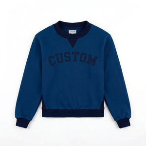 Sudadera Personalizada para Mujer con Cuello Alto, Estampado de Letras Azules, Tejido de Algodón, Corte Regular, Ropa Casual de Otoño - Product Image 1