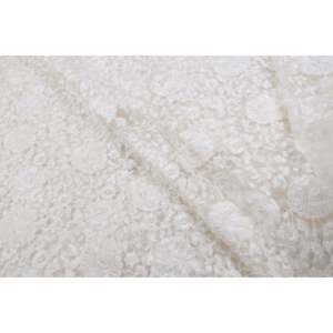 Tela de red blanca bordada con motivos florales, por yarda, 40 pulgadas de ancho, transpirable, estilo a rayas, teñible, Chanderi TFAB 331 - Product Image 2