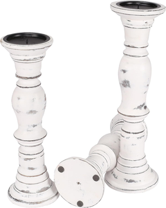 Candelabros de Madera para Velas de Pilar, Columnas Redondeadas, Portavelas de Madera Sostenible, Rústicos y Naturales para Mesa - Product Image 3