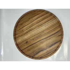 Plateau de service en bois naturel, 24 pouces, écologique, articles de hôtellerie, ustensiles de cuisine, décoration de table, forme ronde, plateau de service en bois - Product Image 1