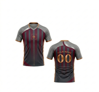 Camiseta de Fútbol Personalizada de Alta Calidad, Transpirable, de Manga Corta, Corte Automatizado, Antibacteriana, Cuello en V Moderno