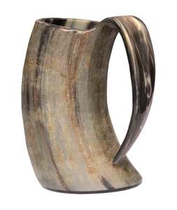 Jarra de Cuerno Hecha a Mano para Beber Cerveza y Vino en Bares y Pubs, Ecológica, Decorativa de 7 Pulgadas con Asa, Apta para Lavavajillas - Product Image 6