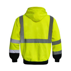 เสื้อฮู้ดสะท้อนแสงสำหรับผู้ชาย ราคาขายส่ง OEM ODM ชุดทำงานเพื่อความปลอดภัย เสื้อแจ็คเก็ตนิรภัยแบบมองเห็นได้ชัดเจน - Product Image 3