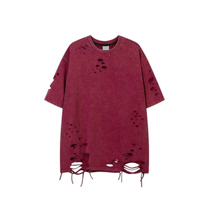 Lightweight 100% Cotton <b>Canvas</b> Acid Wash T-shirt Men Luxury Distressed Vintage Oversized Quick Dry Breathable Short Sleeve - Product Image 1