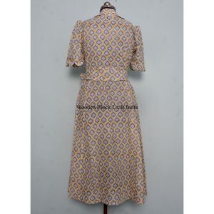 Robe élégante en coton pour femme, style bohème, faite à la main, vintage, tenue d'été florale, demi-manches, longueur midi ou maxi, coupe décontractée à la cheville - Product Image 6
