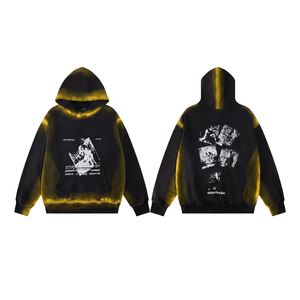 Sweat à capuche unisexe en polaire d'hiver avec cordon de serrage, broderie, design streetwear oversize, épaules tombantes et détail poche - Product Image 4