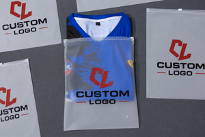 Custom Printed Reusable Frosted Zipper <b>Plastic</b> PE Poly Packaging <b>Bags</b> Offset Printed Ziplock for Clothes Tshirts Swimwear Shoes - Product Image 1