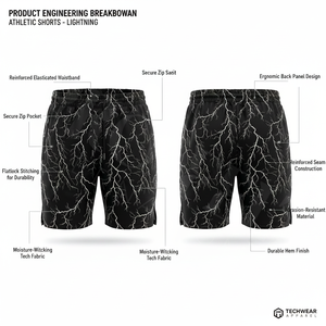 Shorts de sport personnalisés en polyester noir uni à séchage rapide avec taille élastique pour la course et la gym - Product Image 2