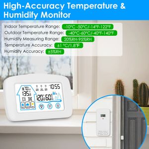 <b>Wireless</b> Indoor/Outdoor 196FT Range Weather Station Clock <b>Temperature</b> & Humidity Monitor <b>Sensor</b> - Product Image 5
