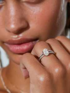 Moissanite 2.50CT Oval Diamond <b>Solitaire</b> Dual Eternity Band <b>Ring</b> Original 925 <b>Silver</b> With Gold Plated Fine Classic Style Jewelry - Product Image 4