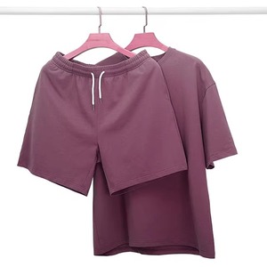 Wholesale Men's Summer Breathable Quick Dry Casual <b>Knitted</b> Men's Summer Casual Breathable T-Shirt and Shorts <b>Set</b> 100% Cotton - Product Image 2