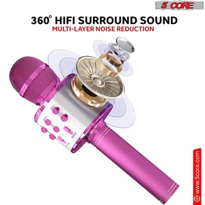 ไมโครโฟนไร้สาย 5 คอร์ พร้อมลำโพง 3 in 1 แบบพกพา บลูทูธ ไมโครโฟนไร้สาย - Product Image 4