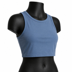 Débardeur femme personnalisé en stock, sans manches, pour la gym, en coton, en vente - Product Image 3