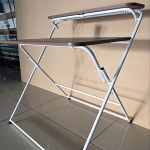 Hard Furniture Modern Movable Convertible Folding <b>Desk</b> Small Space <b>Computer</b> Gaming Wood Metal Frame Premium Desktop Surfaces - Product Image 3