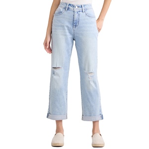 Servicio de OEM Diseño personalizado Cintura alta Tallas grandes Piernas anchas Jeans lavados Pantalones Moda Casual Denim transpirable para - Product Image 5