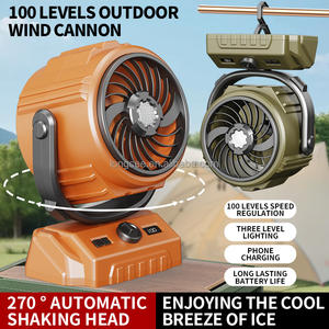 100 Réglage du niveau Volume d'air élevé Portable Rechargeable Ventilateur <span class=keywords><strong>de</strong></span> camping en plein air Table USB avec lumière LED et batterie externe Pas <span class=keywords><strong>de</strong></span> balançoire - Product Image 4
