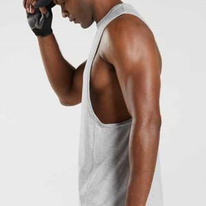 Hawk Eye Sports High Quality Men's Gray O-Neck Solid Knitted Spandex/Cotton Tank Top Breathable Quick Dry Casual Workout Wear - Product Image 6