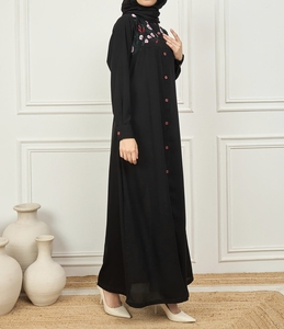 Hot <b>Sale</b> Beautiful Dubai Women Abaya Traditional Islamic Muslim Clothing & Accessories Floor Length Long Sleeves Front Open - Product Image 5