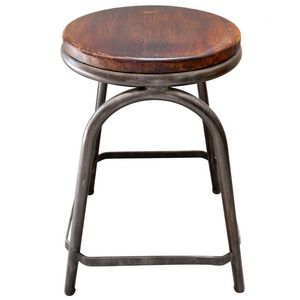 Taburete metálico comercial de alta resistencia con reposapiés, construcción de acero duradero para uso en restaurantes y bares. - Product Image 1