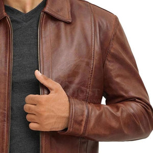 Chaqueta de Cuero de Talla Grande al por Mayor para Uso en Exteriores con Cierre de Cremallera - Product Image 6