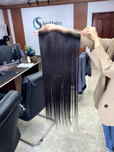 ผมมนุษย์แท้แบบขายส่ง 13x4 ฟรอนทัลโบนสเตรท 8-12 นิ้ว สีธรรมชาติ  ลูกไม้ฟรอนทัลแบบสั่งทำพิเศษ - Product Image 4