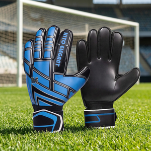 Gants de gardien de but de football personnalisés bleus et noirs en gros – Gants de gardien de but avec latex allemand de 4 mm et coupe négative - Product Image 3