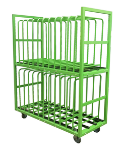 Carro organizador de almacenamiento apilable, resistente al agua, ajustable, de alta resistencia, con ruedas, para transporte de puertas y ventanas de acero de una sola capa - Product Image 3