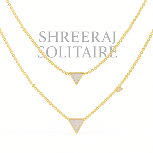 Collar de Cadena de Doble Capa para Mujer en Oro Sólido de 14K con Diamantes Blancos Cultivados en Laboratorio, Certificado IGI, Regalo de Aniversario de Bodas - Product Image 3