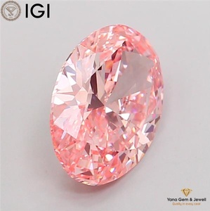 Forme ovale 2,50 CARAT avec certificat IGI Couleur rose vif fantaisie Clarté VS2 CVD Cultivé en laboratoire Pour bague signature Centre - Product Image 5