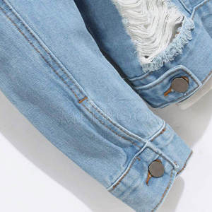 Distressed Slim Fit Jean Trucker Jacket for Men 100% Cotton Breathable Windproof Button Front Long Sleeve Casual <b>Denim</b> <b>Coat</b> - Product Image 4